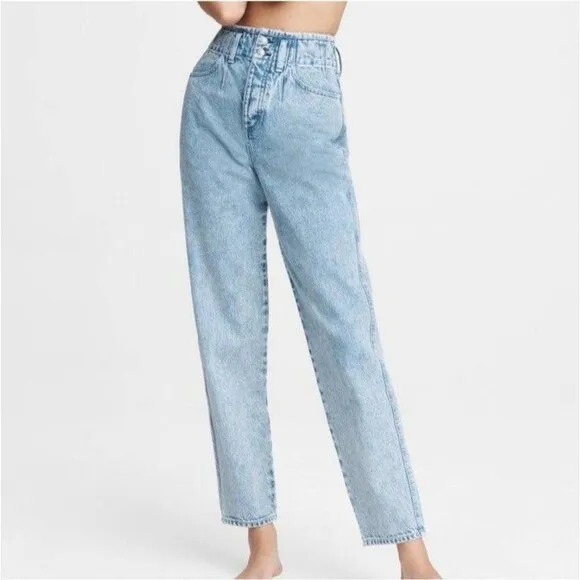 Rag &amp; Bone Women Size 25 Darted 90s Relax Jeans In Venus High Rise Acid Wash