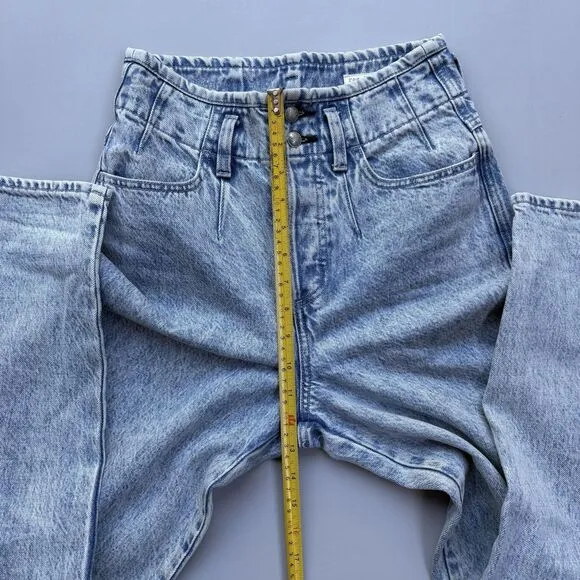Rag &amp; Bone Women Size 25 Darted 90s Relax Jeans In Venus High Rise Acid Wash