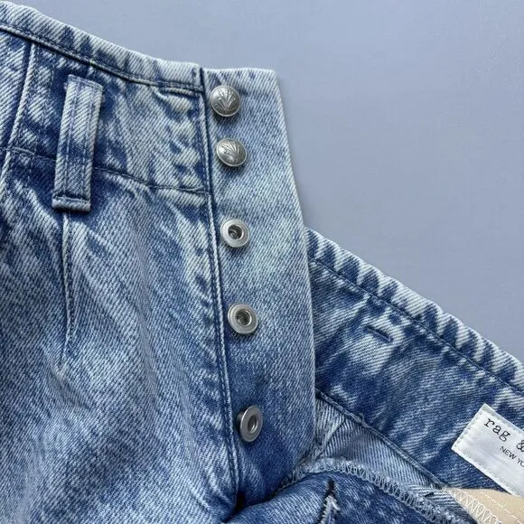 Rag &amp; Bone Women Size 25 Darted 90s Relax Jeans In Venus High Rise Acid Wash