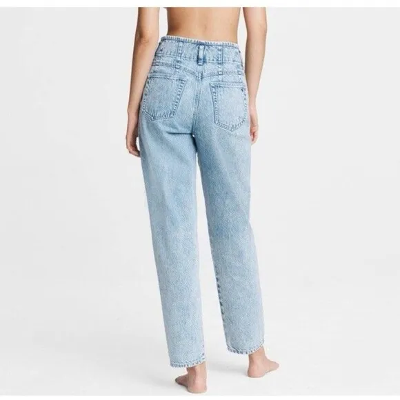 Rag &amp; Bone Women Size 25 Darted 90s Relax Jeans In Venus High Rise Acid Wash