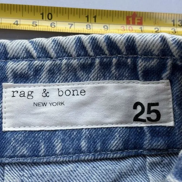 Rag &amp; Bone Women Size 25 Darted 90s Relax Jeans In Venus High Rise Acid Wash