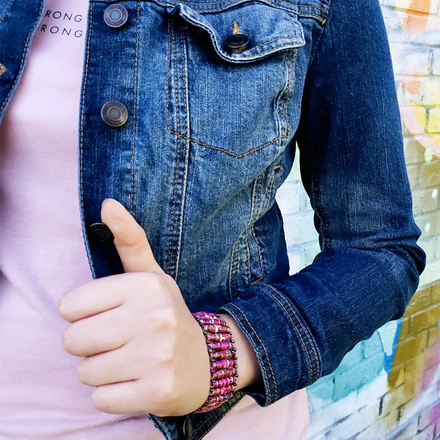 Recycled Paper Bead Bracelet - Alive