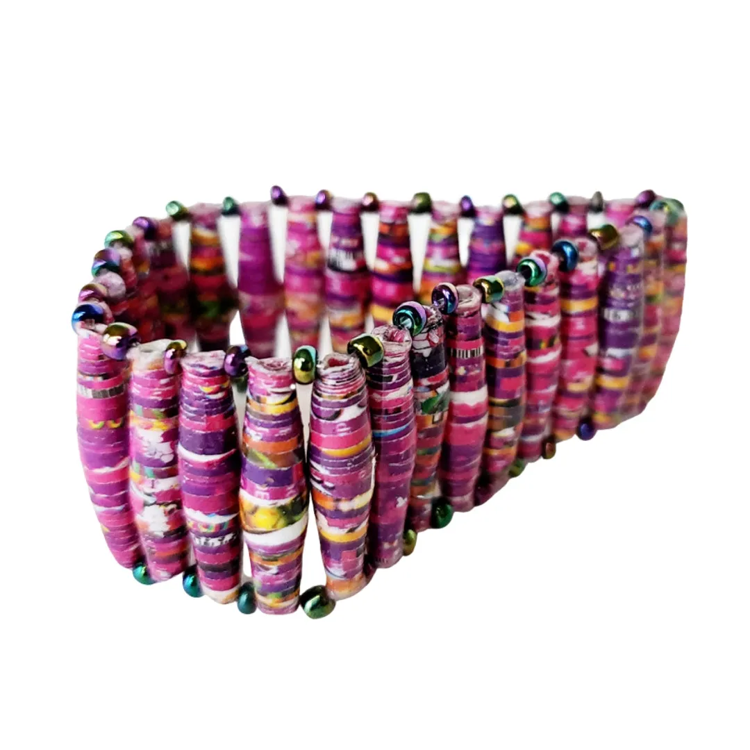 Recycled Paper Bead Bracelet - Alive