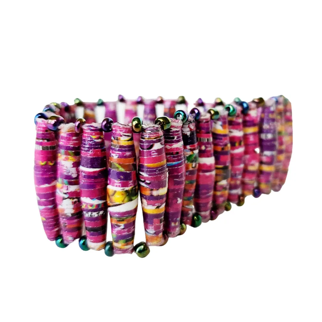 Recycled Paper Bead Bracelet - Alive