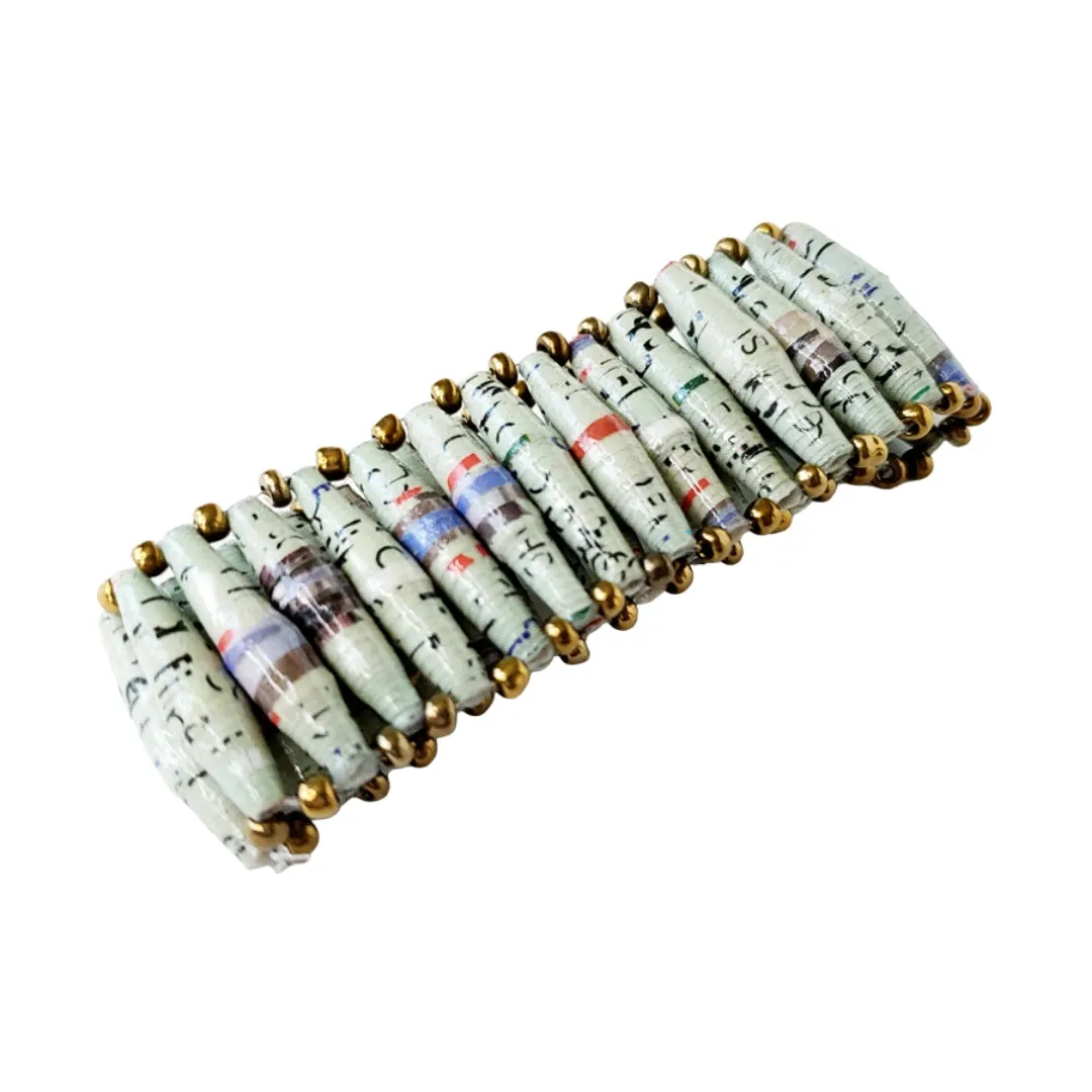 Recycled Paper Bead Bracelet - Calm