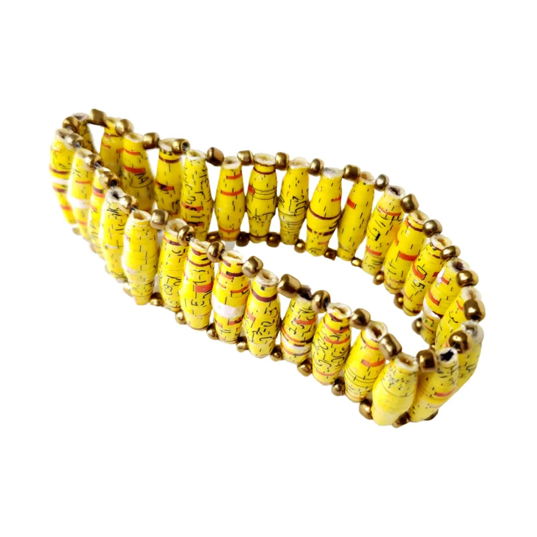 Recycled Paper Bead Bracelet - Faith