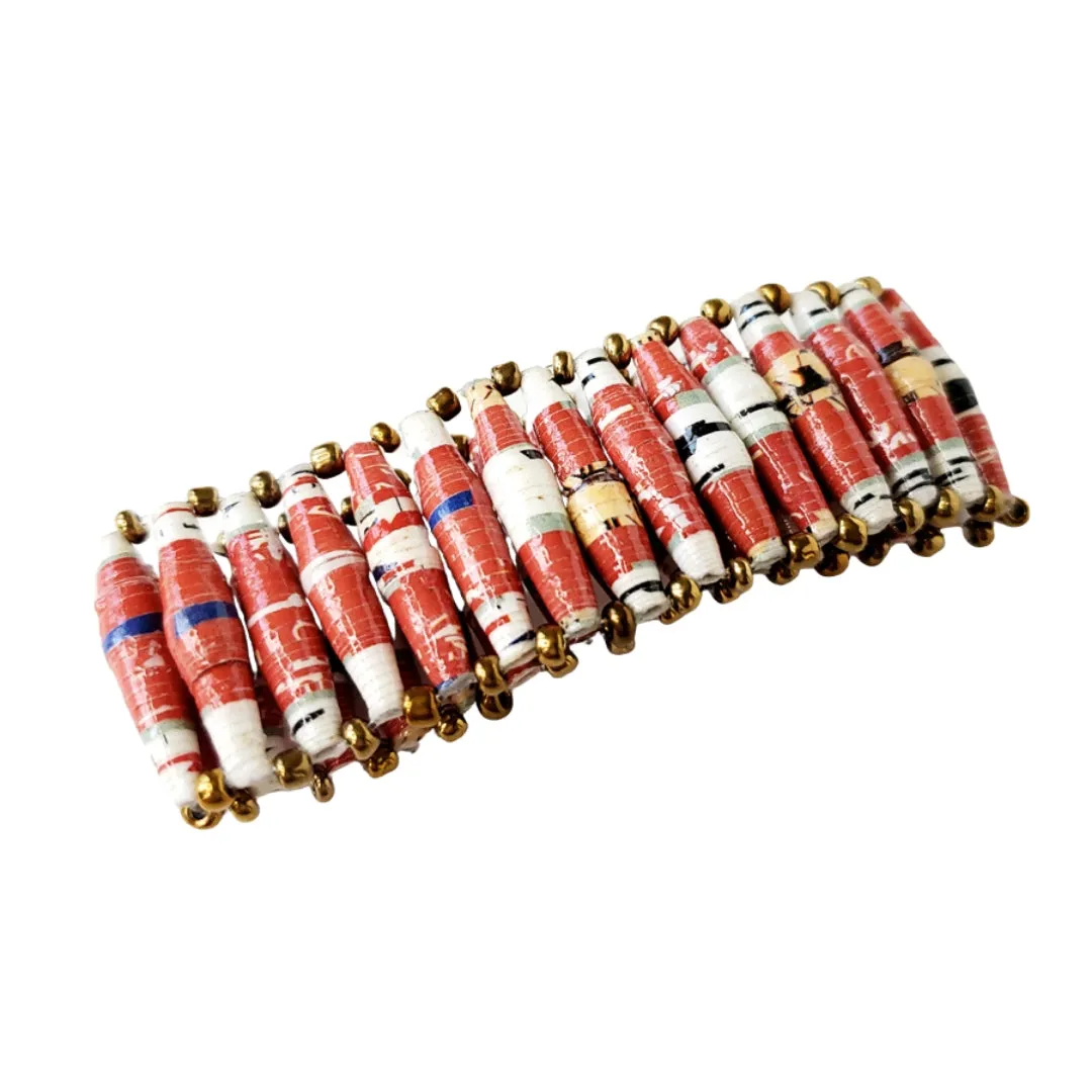 Recycled Paper Bead Bracelet - Happiness