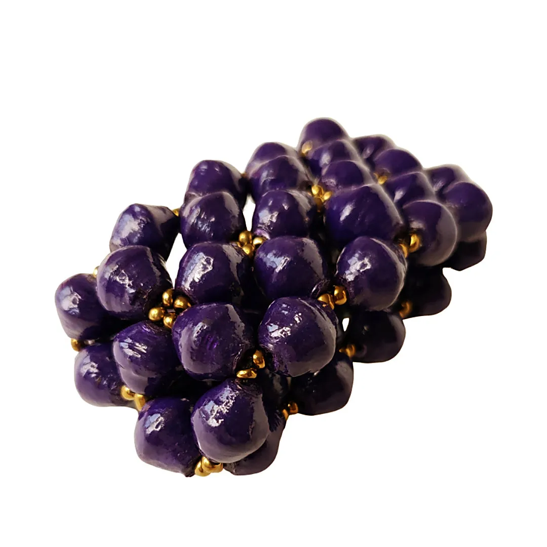 Recycled Paper Bead Bracelet - Royal