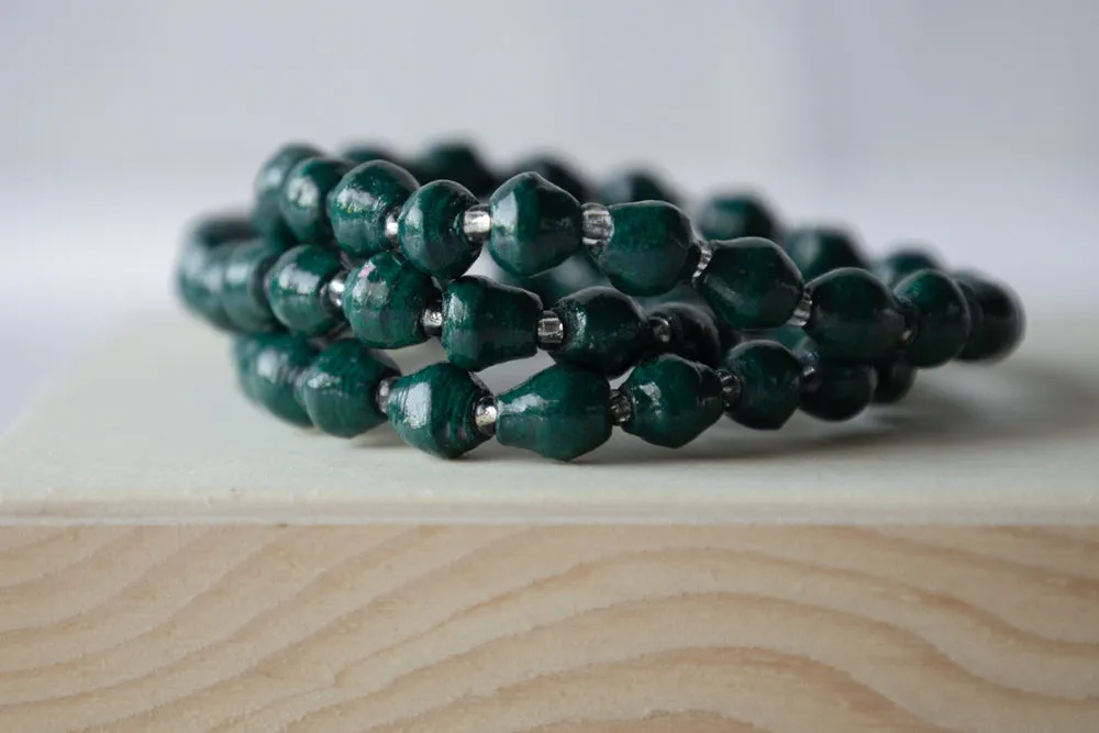 Recycled Paper Bead Bracelet - Shadow