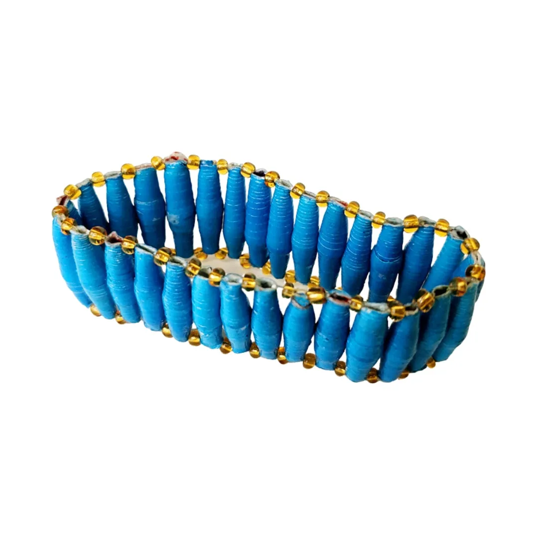 Recycled Paper Bead Bracelet - Tranquility