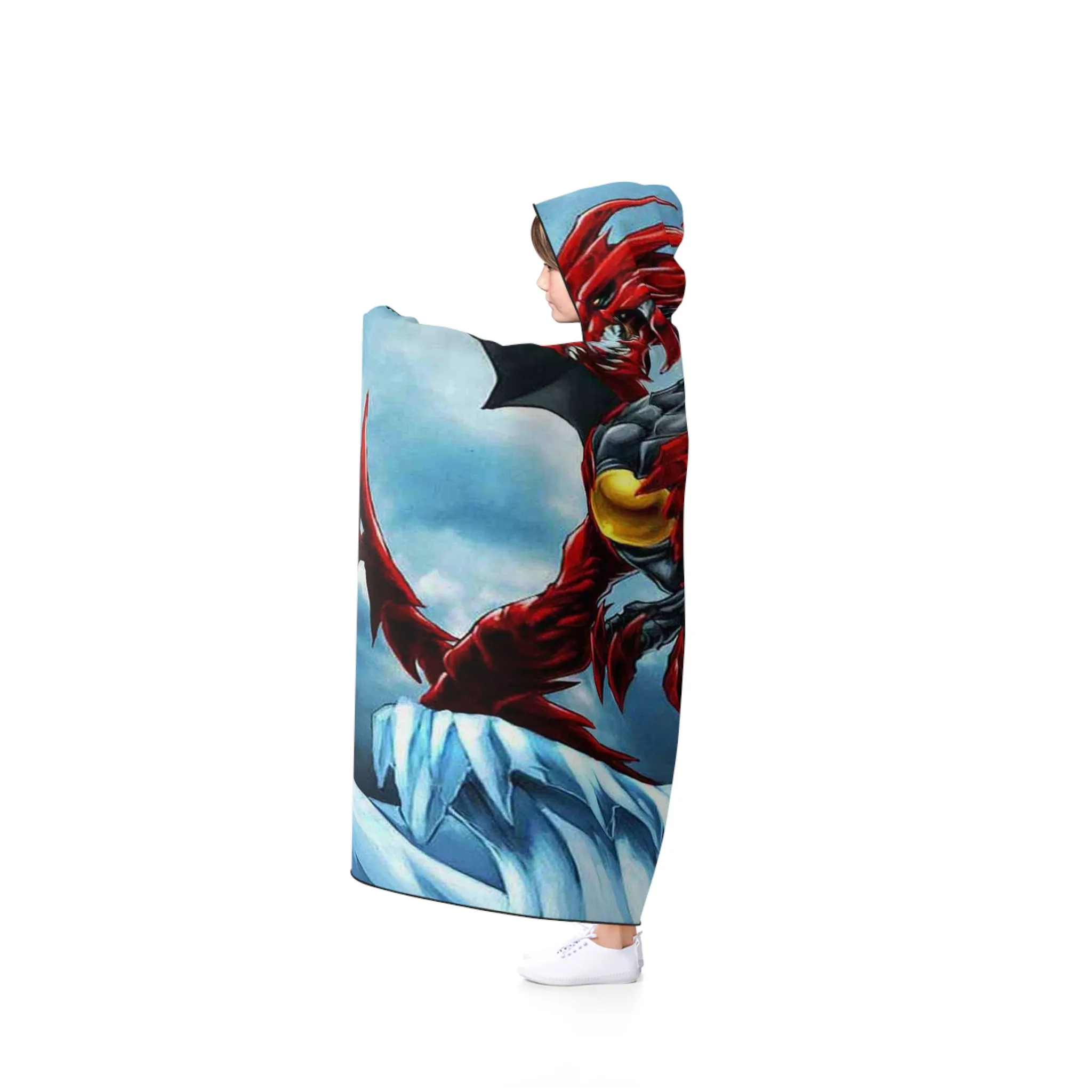 Red Black Dragon Blanket Hooded Blanket