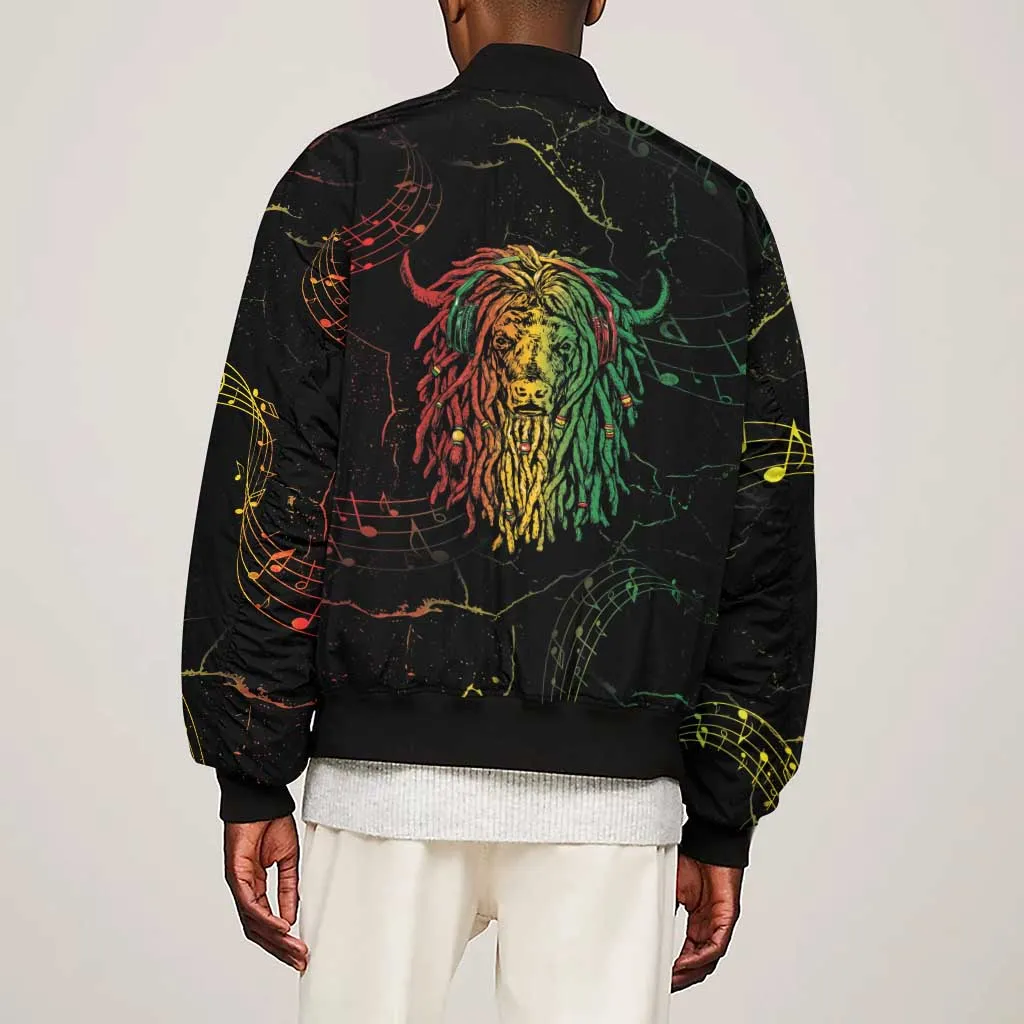 Reggae King Buffalo Soldier Sleeve Zip Bomber Jacket Honoring The Legend LT05