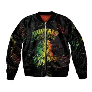 Reggae King Buffalo Soldier Sleeve Zip Bomber Jacket Honoring The Legend LT05