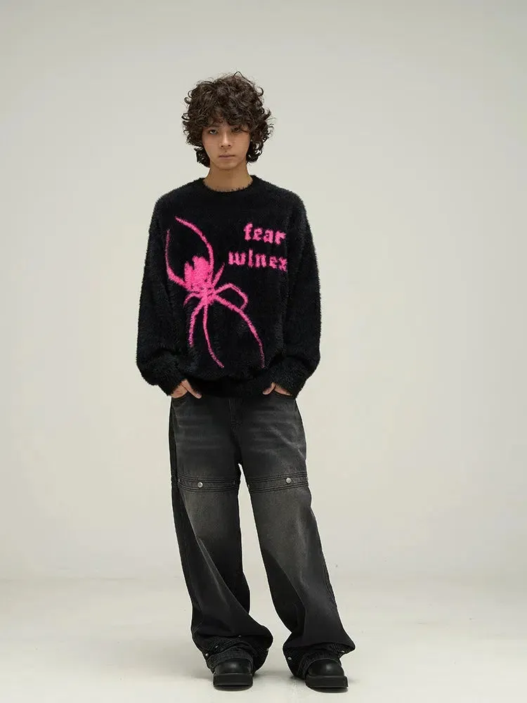 Retro Mink Fur Spider Sweater