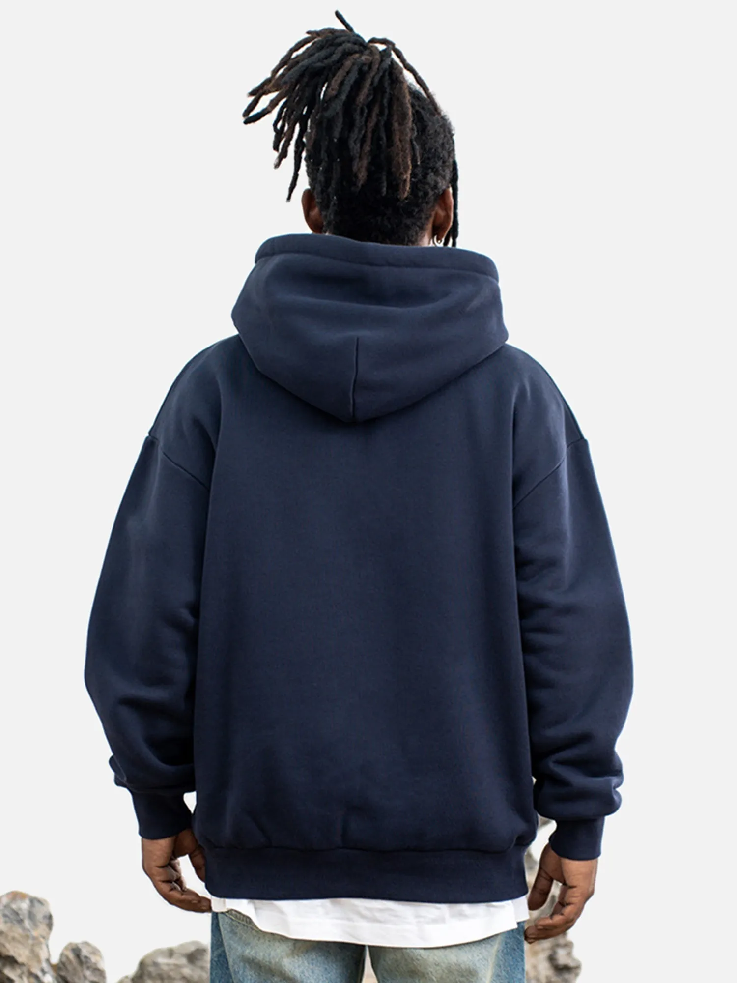 Rimiro - American Retro Fun Patchwork Velvet Hoodie
