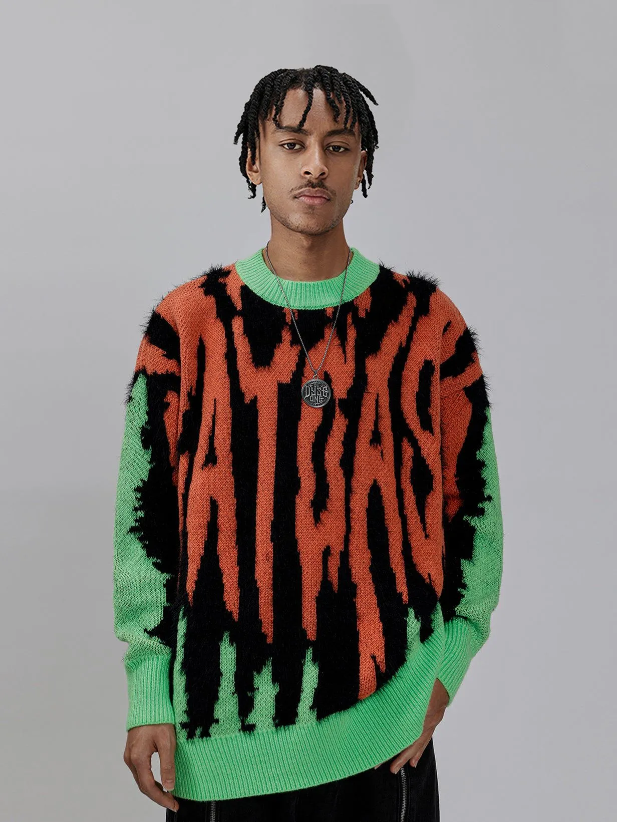 Rimiro - Contrast Zebra Plush Print Sweater