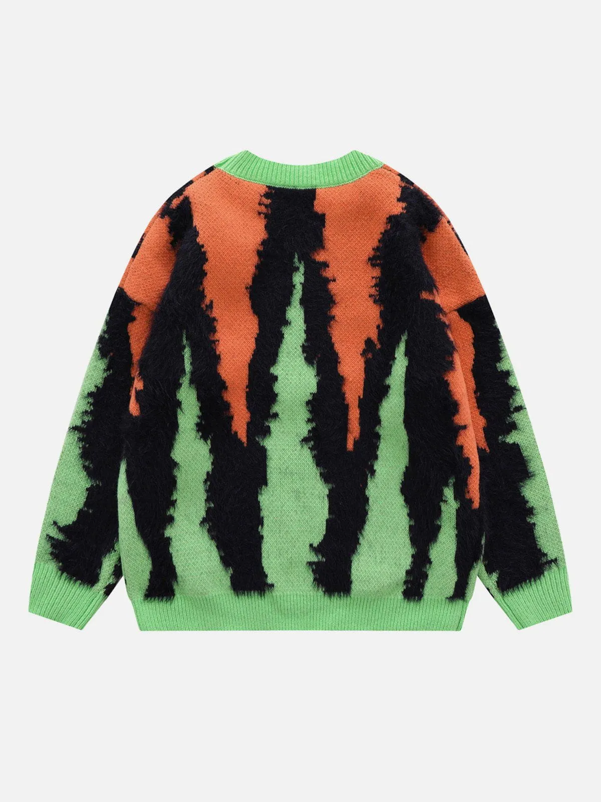 Rimiro - Contrast Zebra Plush Print Sweater