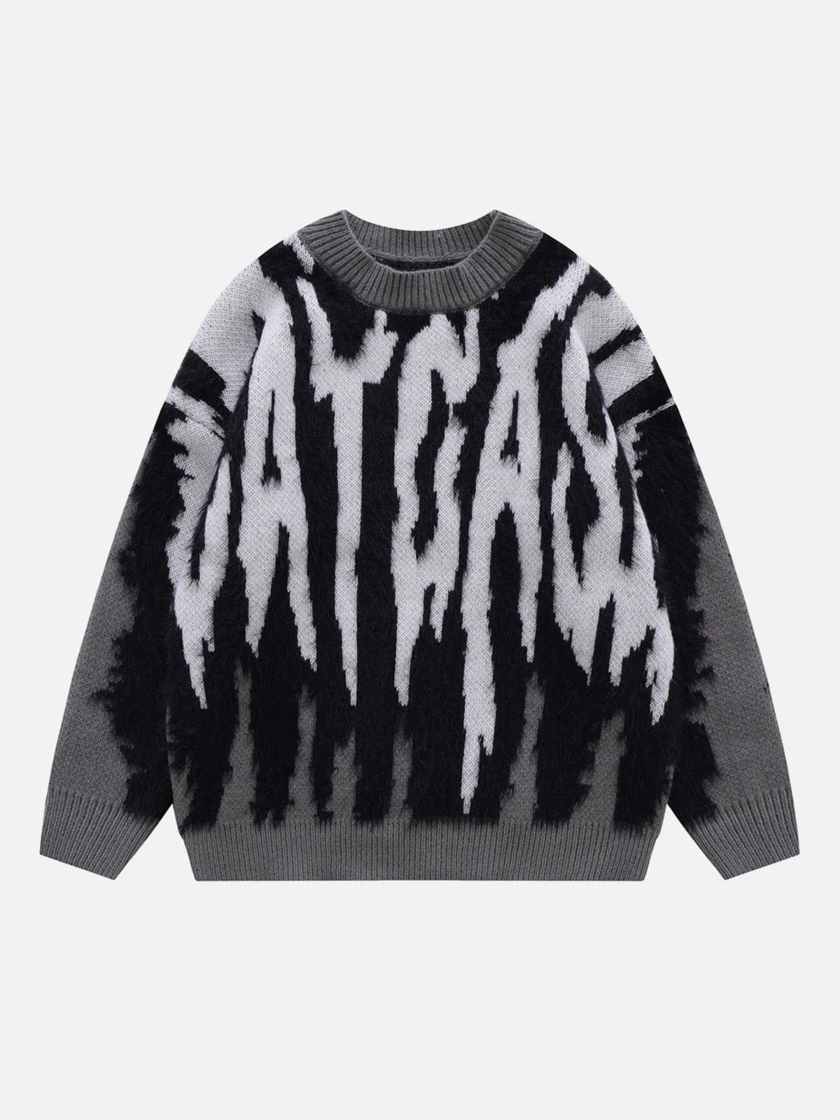 Rimiro - Contrast Zebra Plush Print Sweater