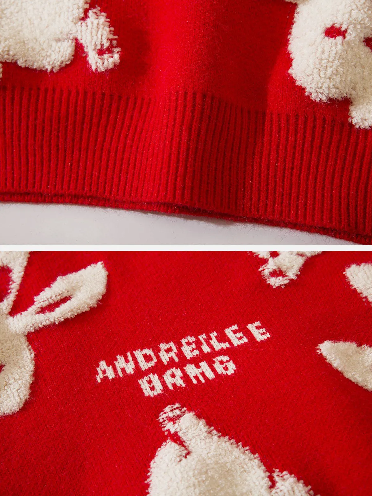 Rimiro - Flocked Rabbit Jacquard Sweater