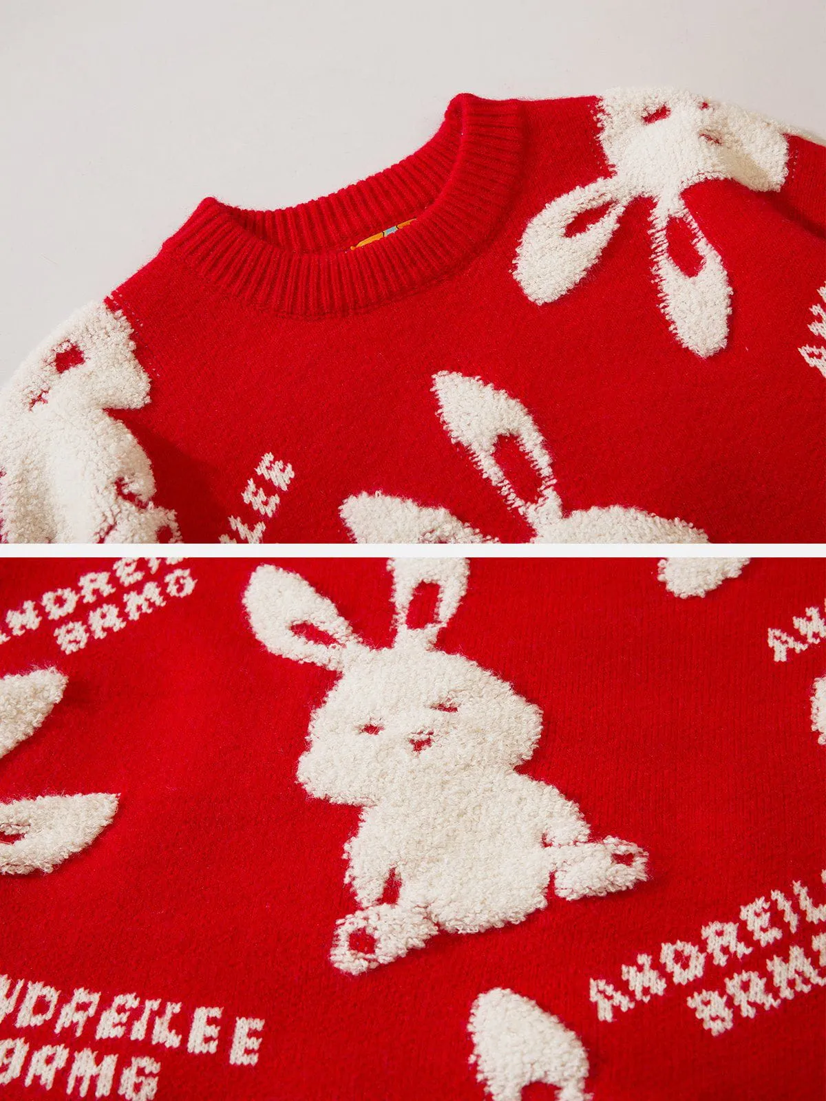 Rimiro - Flocked Rabbit Jacquard Sweater
