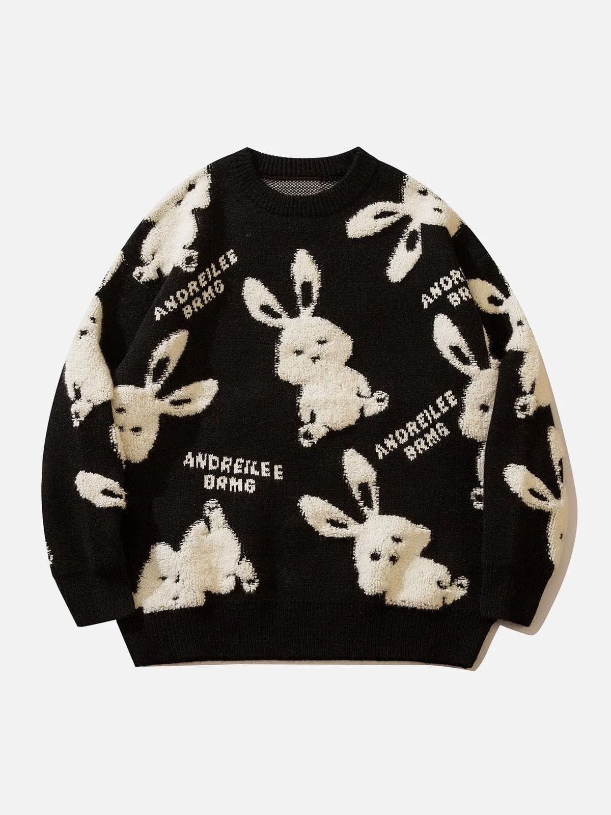 Rimiro - Flocked Rabbit Jacquard Sweater