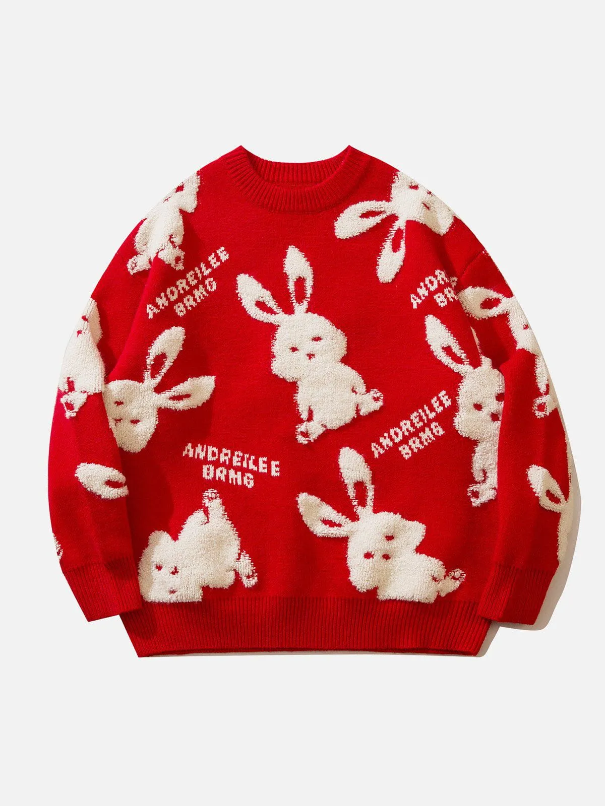 Rimiro - Flocked Rabbit Jacquard Sweater