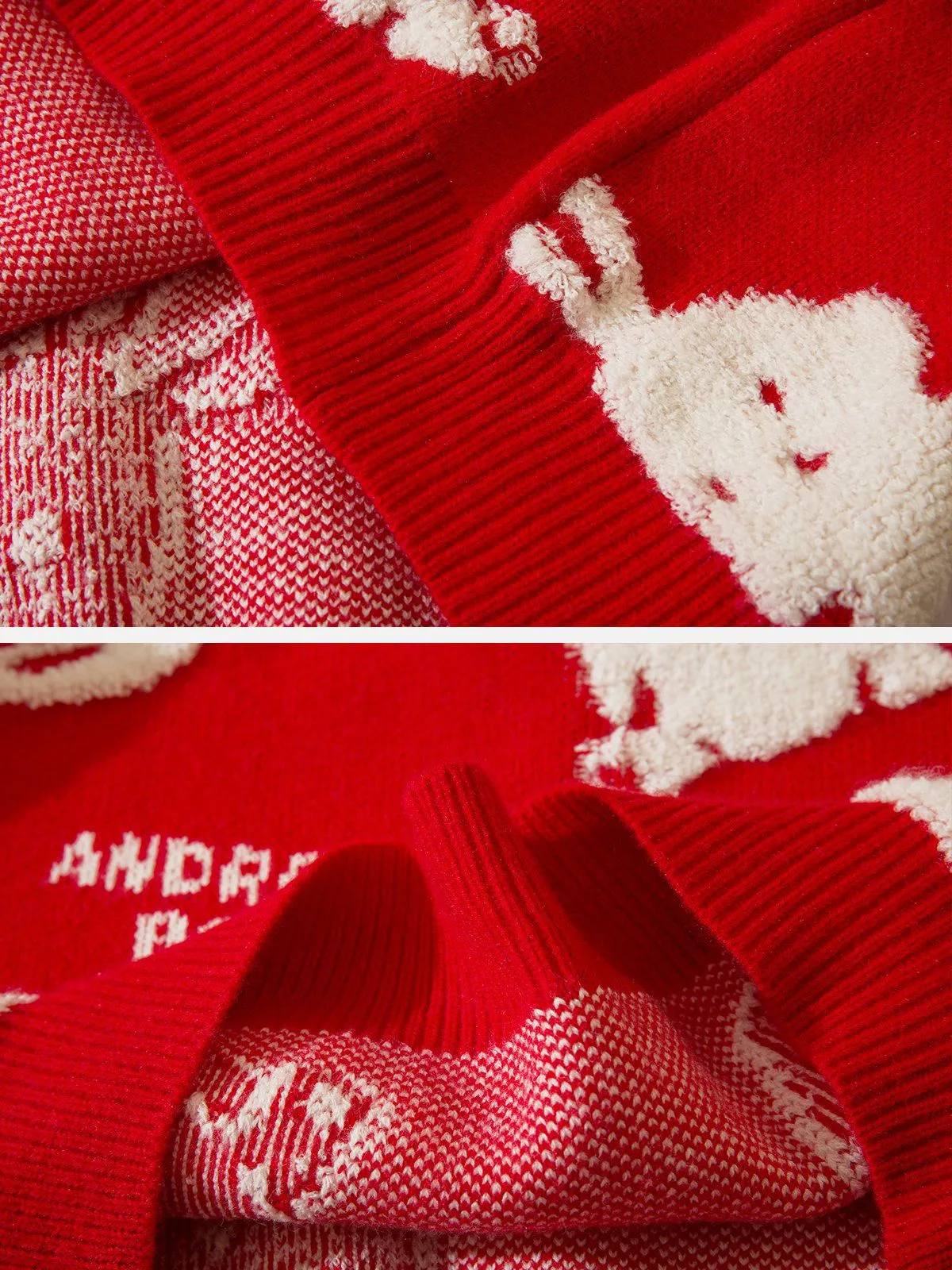 Rimiro - Flocked Rabbit Jacquard Sweater