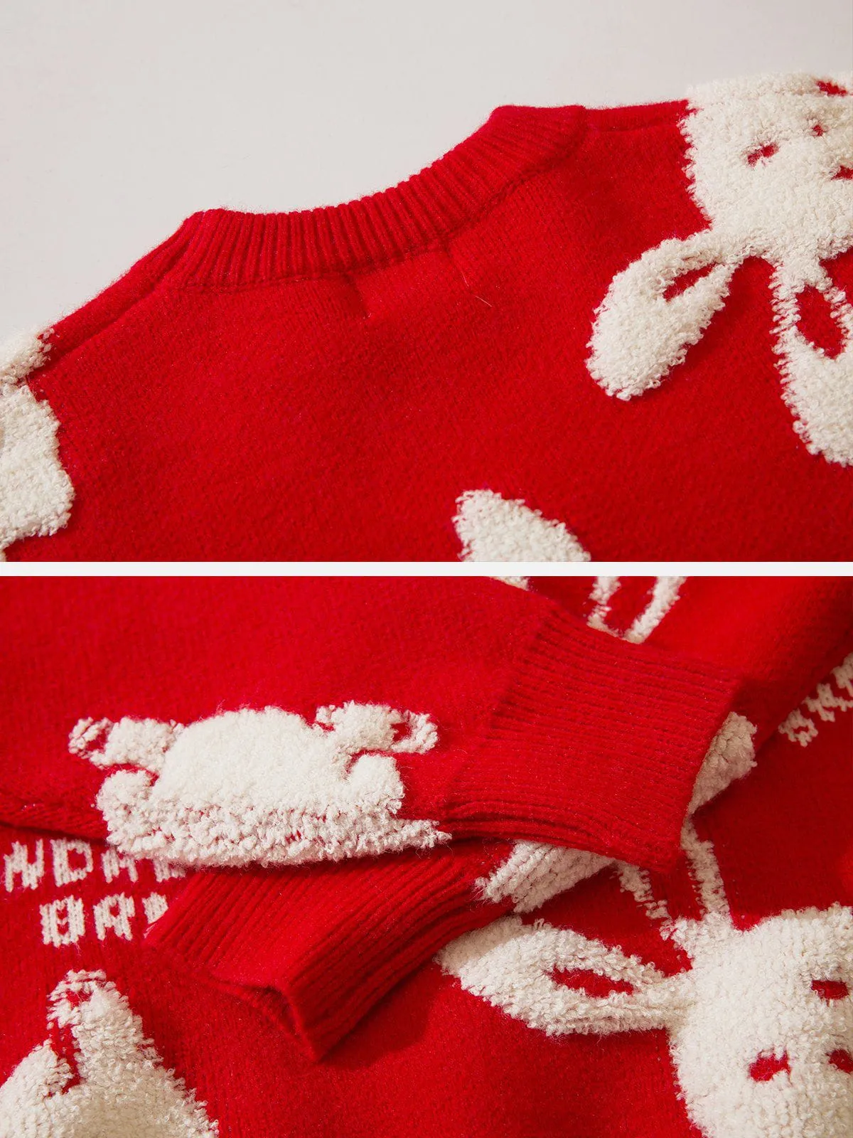 Rimiro - Flocked Rabbit Jacquard Sweater