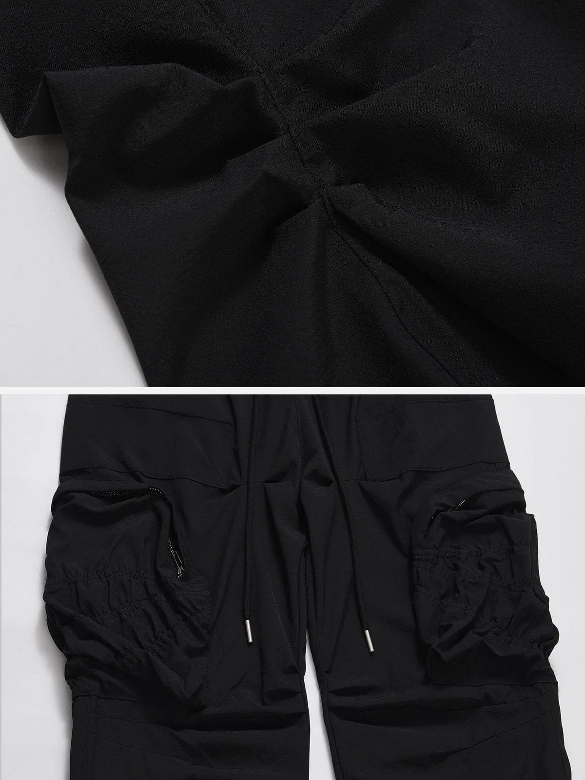Rimiro - Large Pocket Wrinkle Cargo Pants