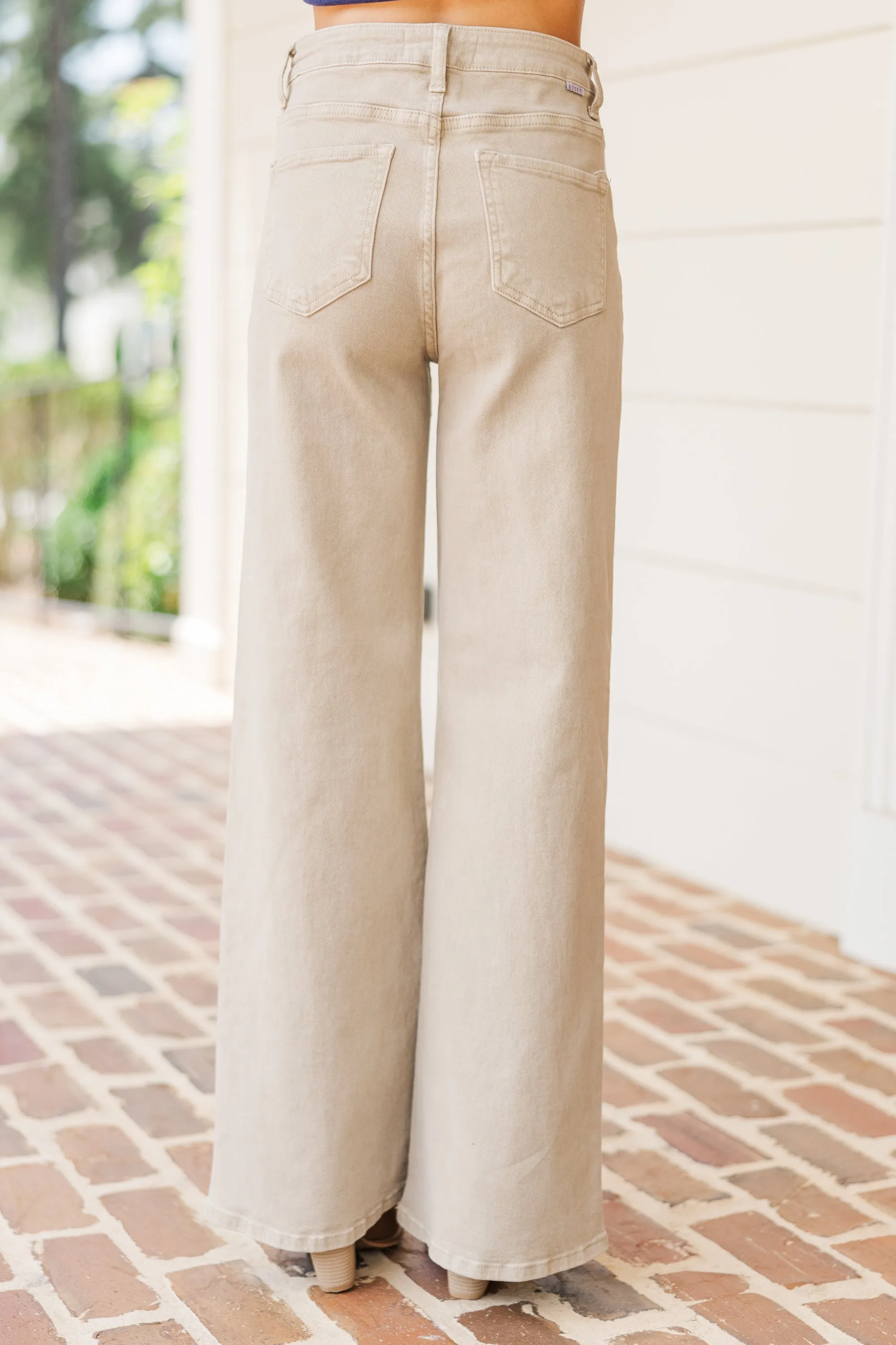 Risen Jeans: Above And Beyond Khaki Wide Leg Jeans