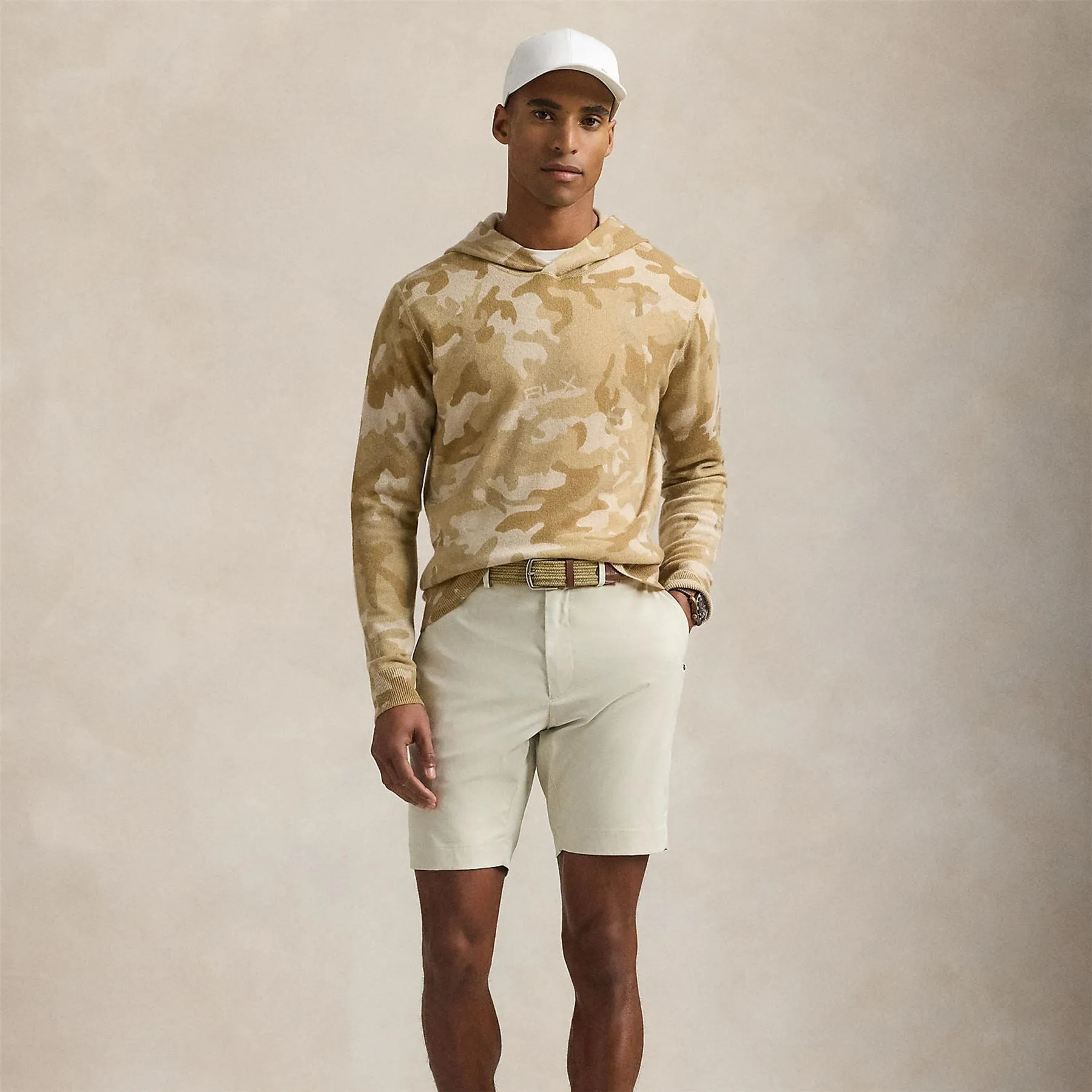 RLX Cashmere Pullover Hoodie Camel Combo