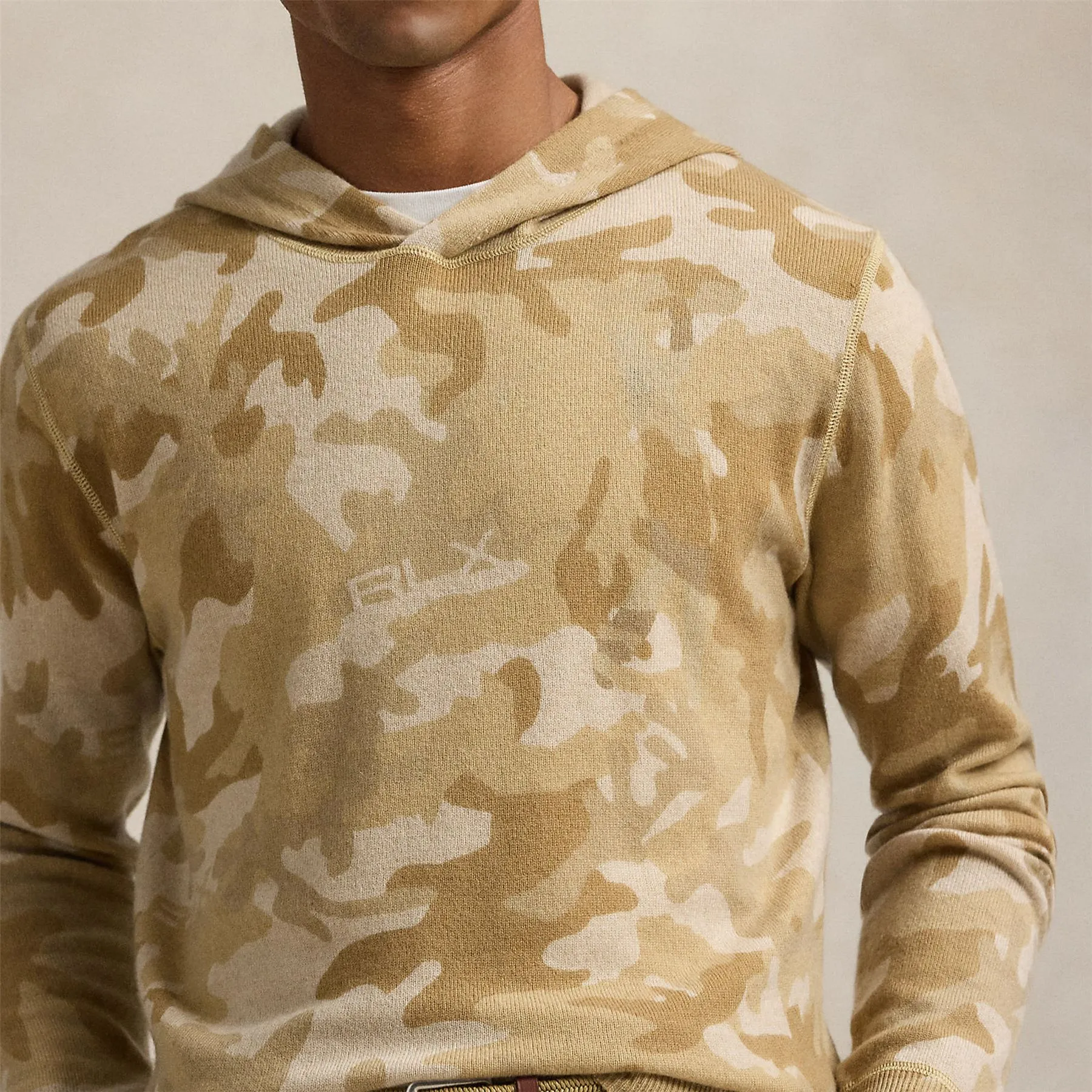RLX Cashmere Pullover Hoodie Camel Combo
