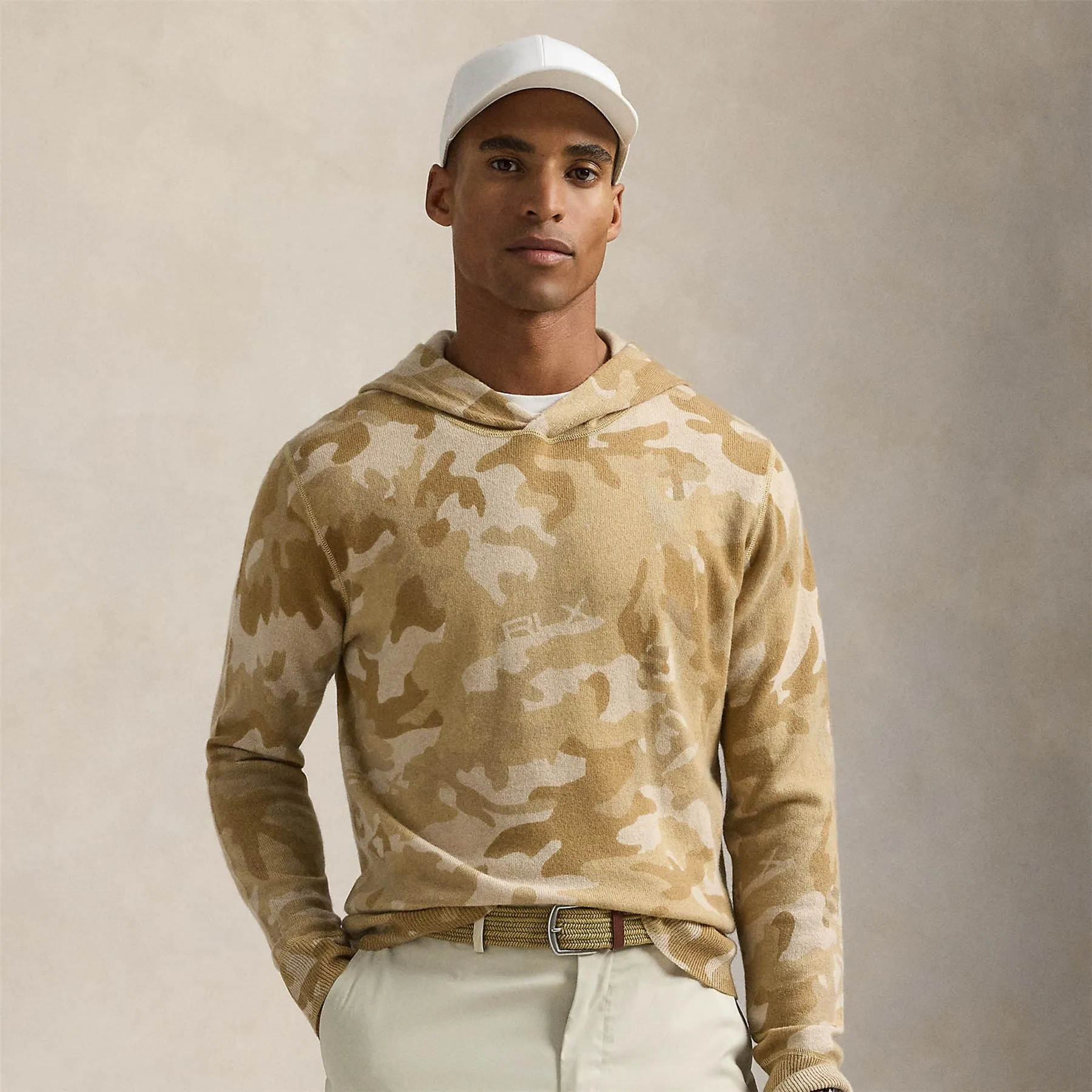 RLX Cashmere Pullover Hoodie Camel Combo