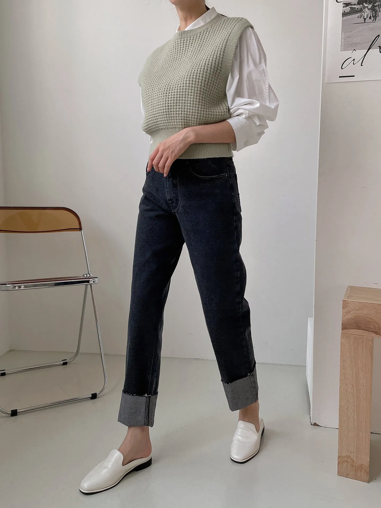 Roll up Semi-Wide Jean