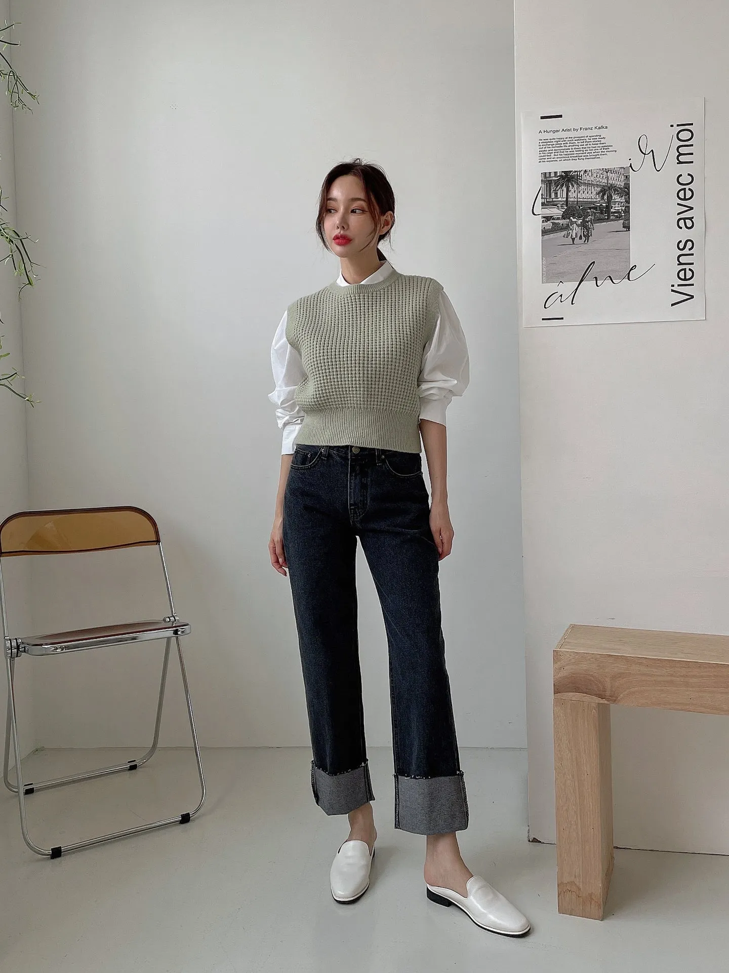 Roll up Semi-Wide Jean