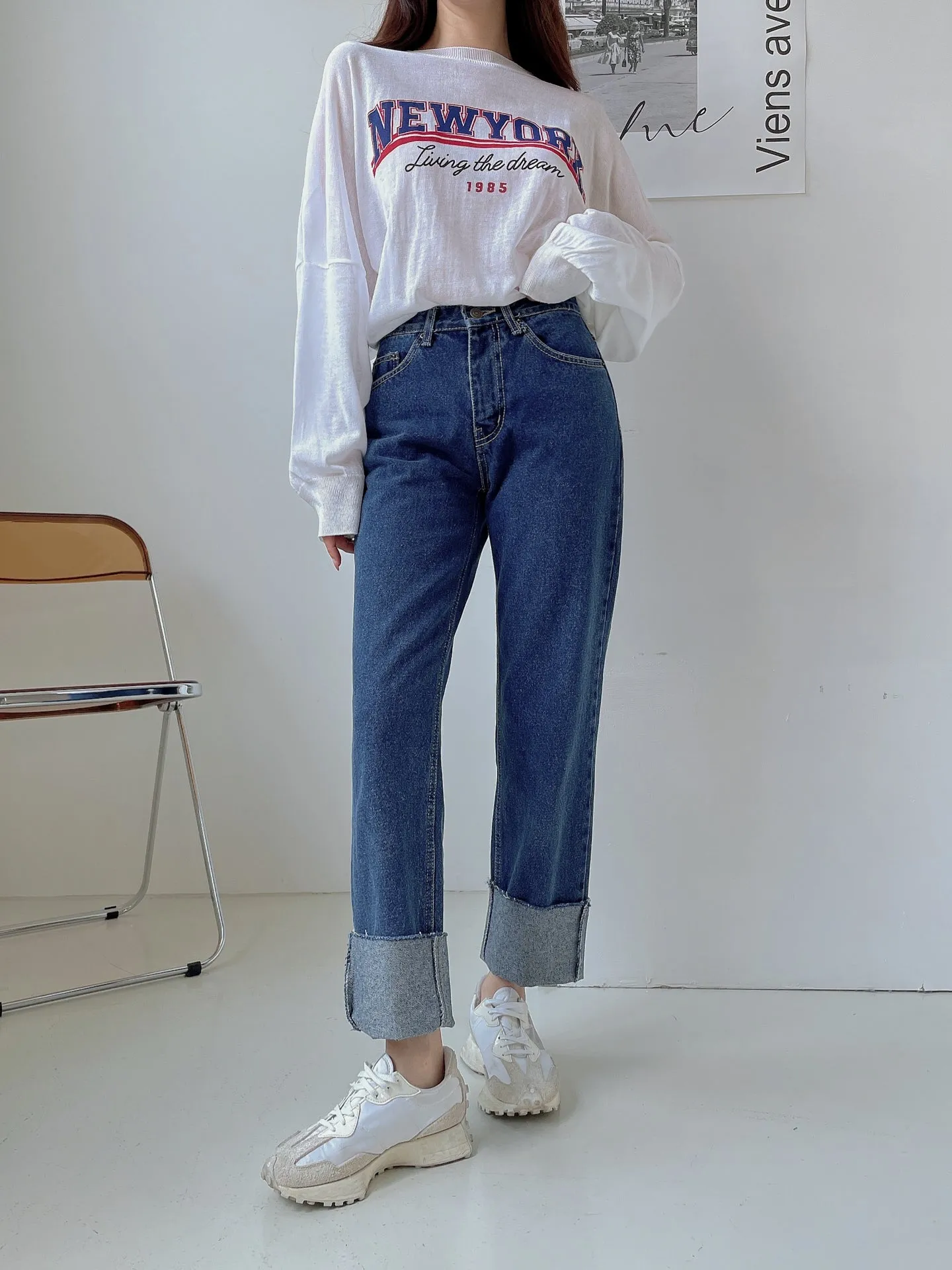 Roll up Semi-Wide Jean