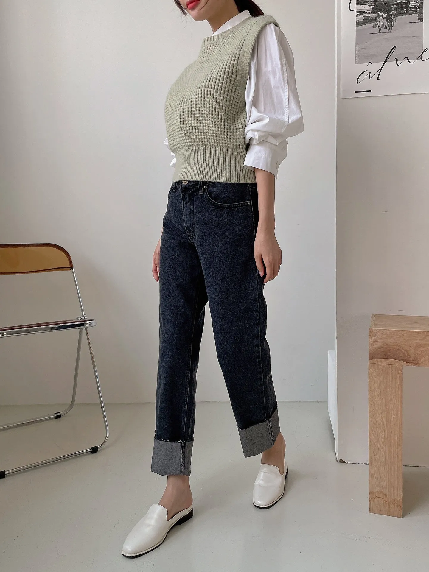 Roll up Semi-Wide Jean