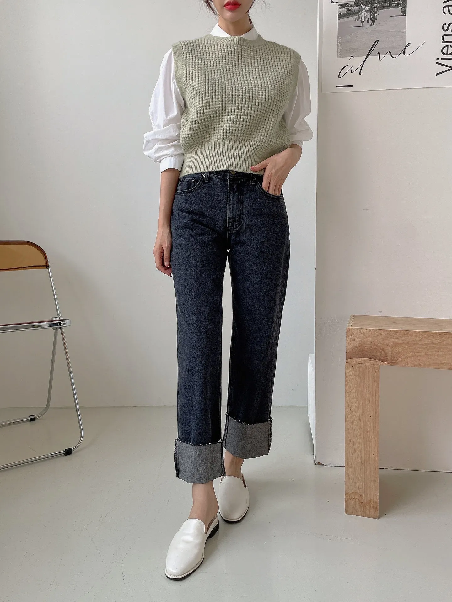 Roll up Semi-Wide Jean