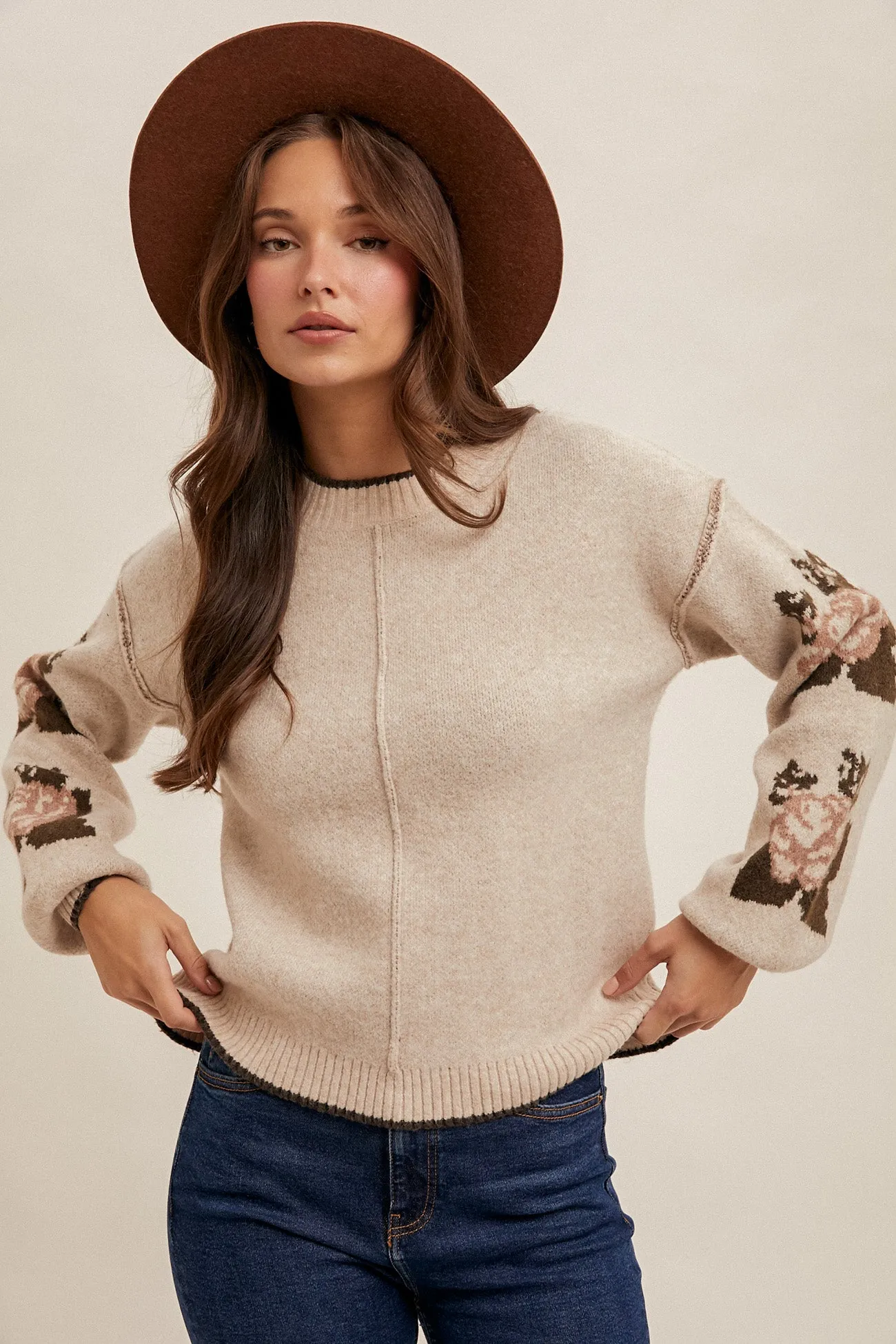 Rose Sleeve Sweater