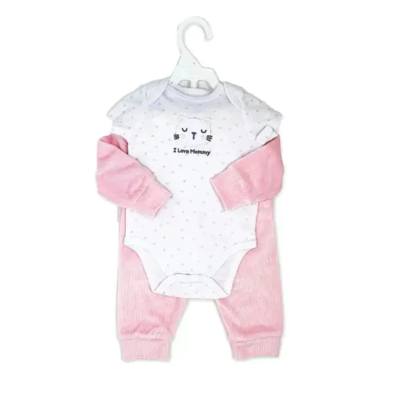 Rose Textile - 3Pk Velour Jacket Set, Pink I Love Mommy - Kitty - 3M