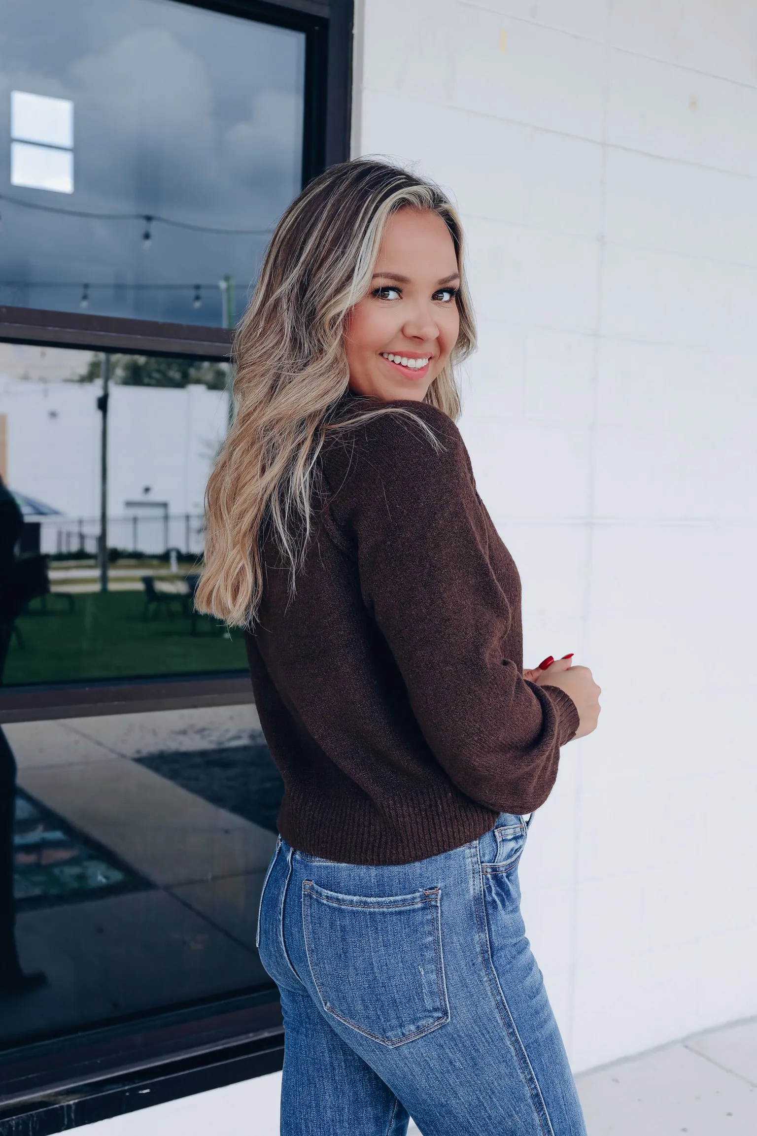 Rudi Raglan Sleeve Sweater - Brown