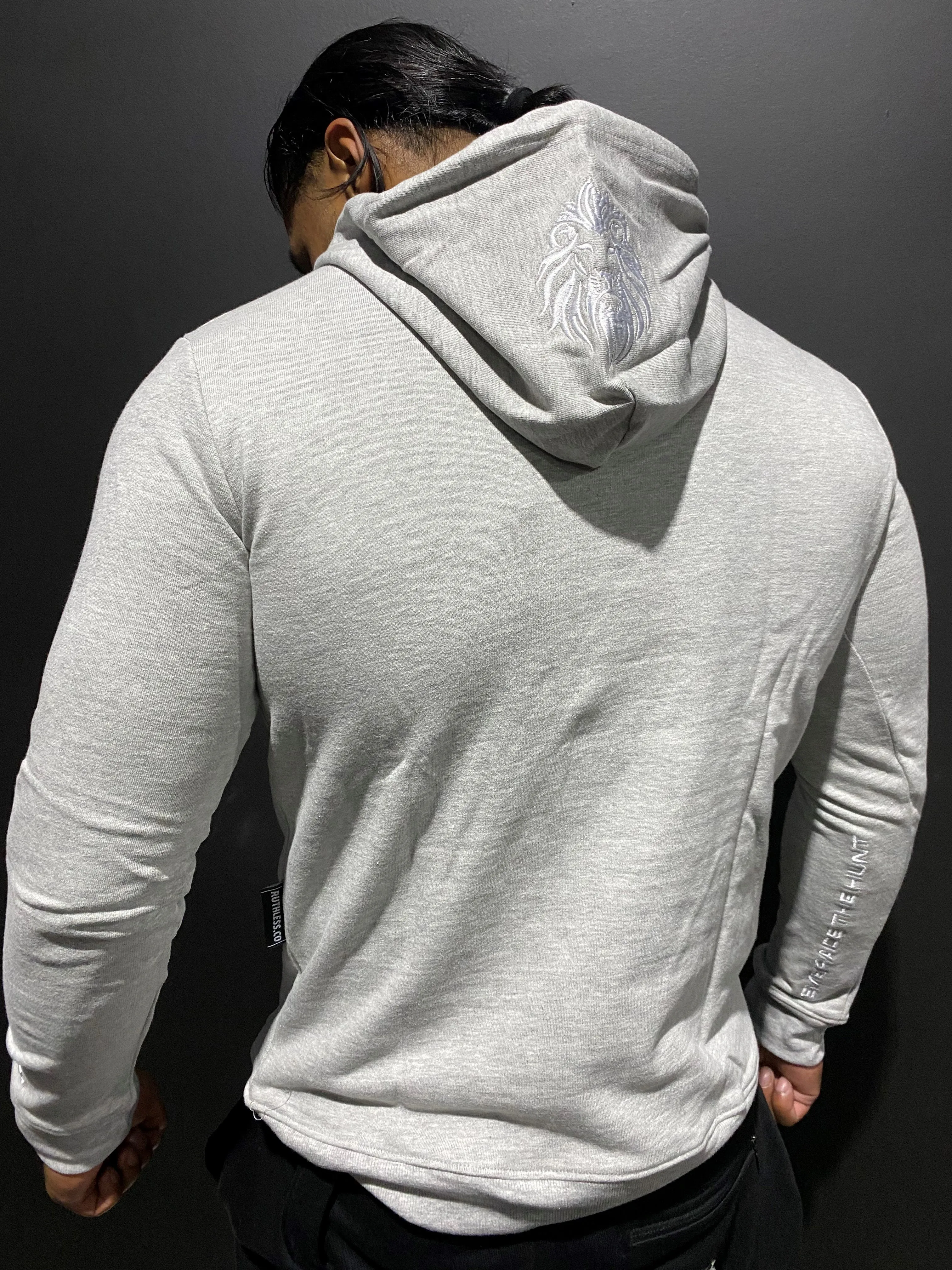 RUTHLESS.CO LION TEAM HOODIES - GREY/WHITE