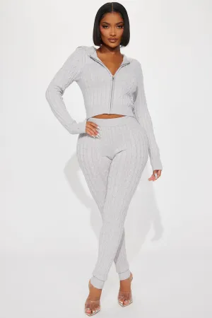 Rylee Sweater Legging Set - Heather Grey