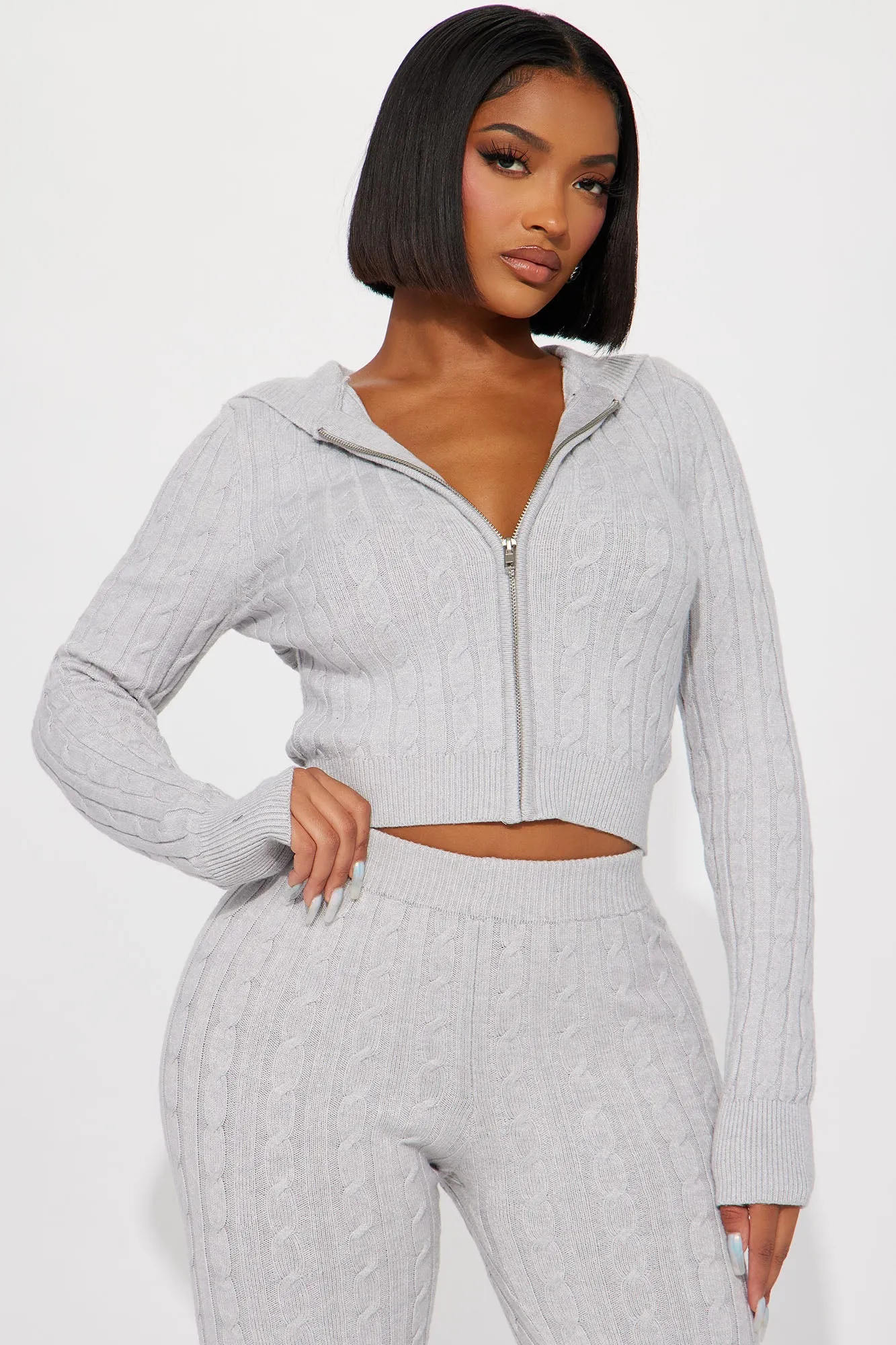 Rylee Sweater Legging Set - Heather Grey
