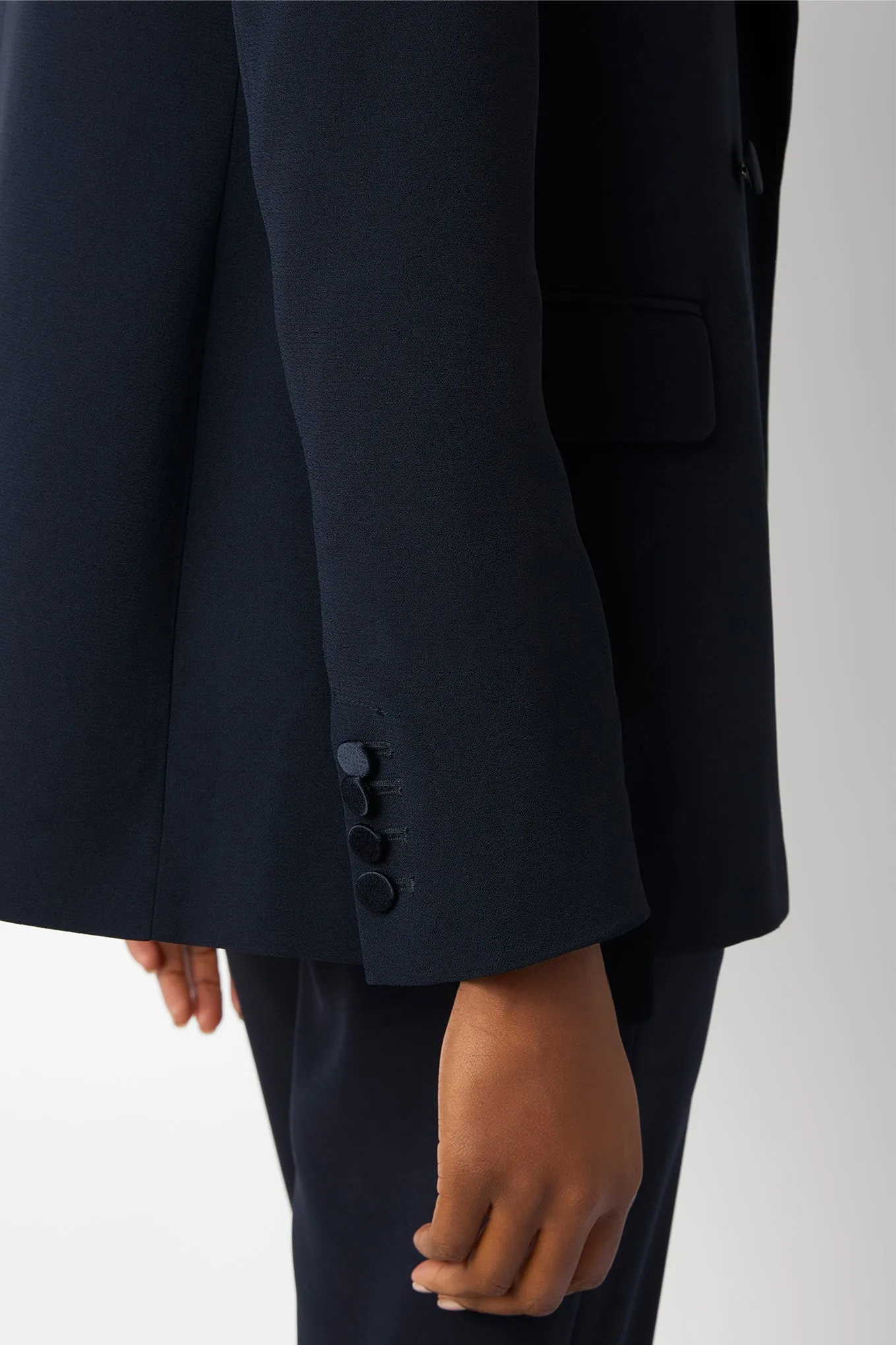 Sadie Satin Tux Jacket - Midnight