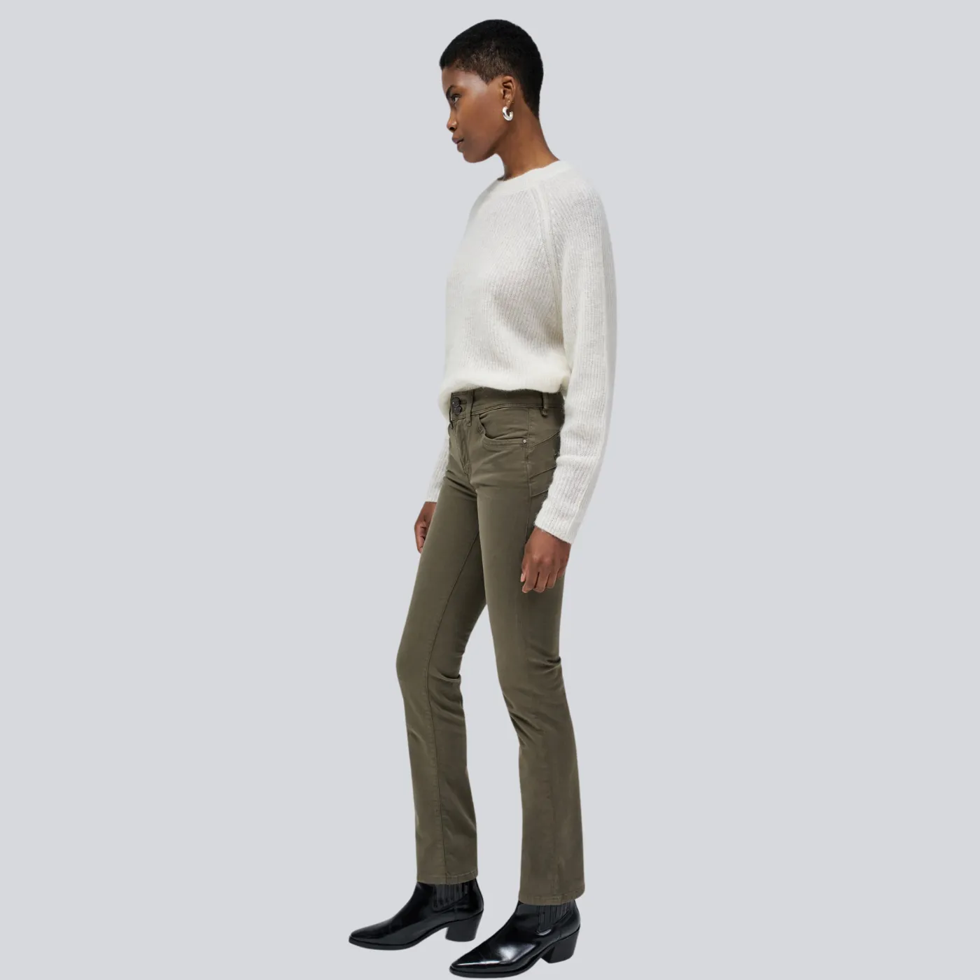 Salsa Secret Push Medium Rise Slim Leg Jeans | Dark Green