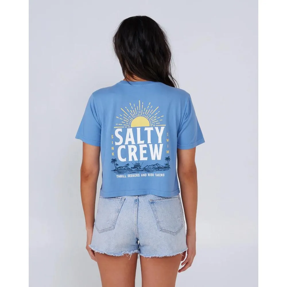 SALTY CREW CRUISIN CROP TEE BLUE DUSK