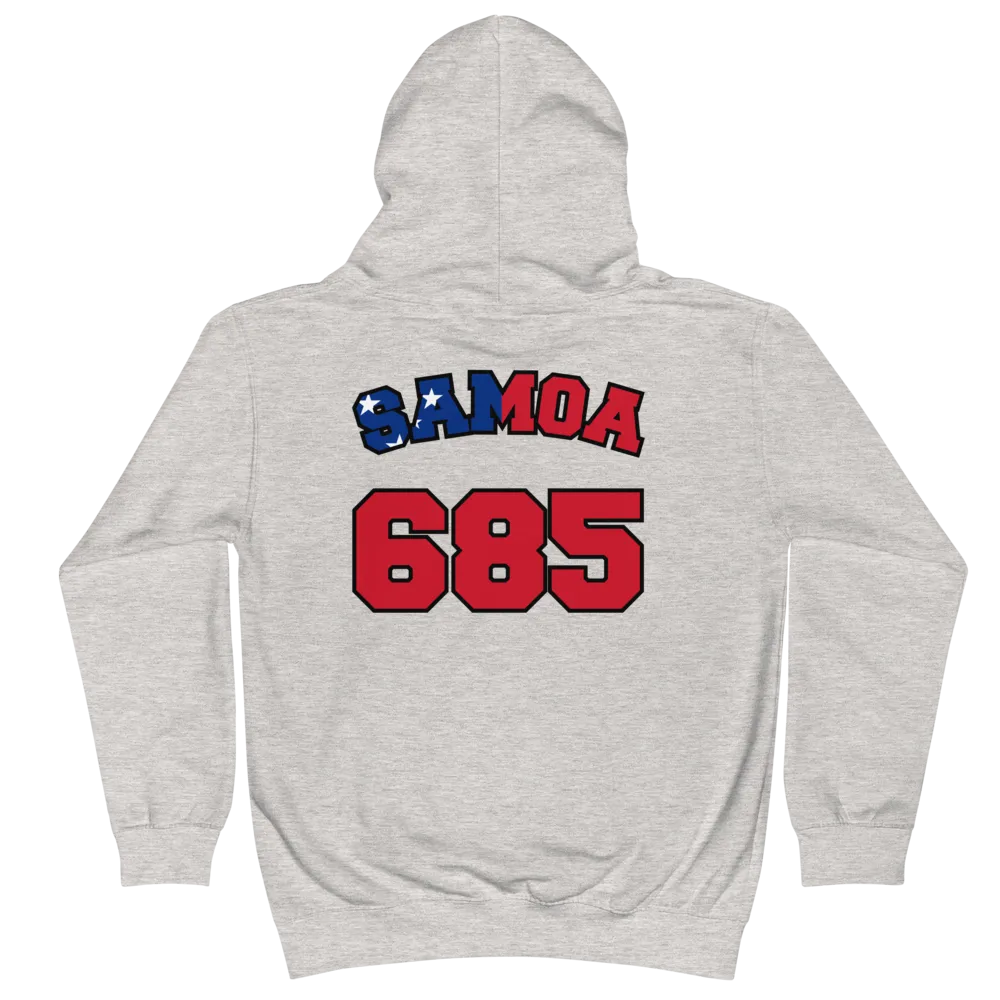 Samoa 685 - Flag with Black Border (front/back) *KIDS HOODIE*