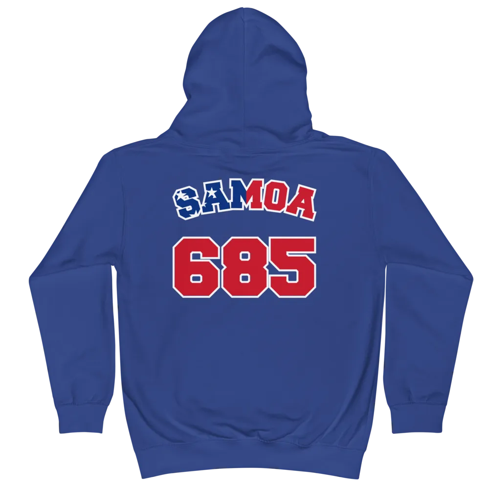 Samoa 685 - Flag with Black Border (front/back) *KIDS HOODIE*