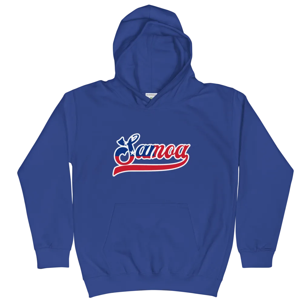 Samoa 685 - Flag with Black Border (front/back) *KIDS HOODIE*